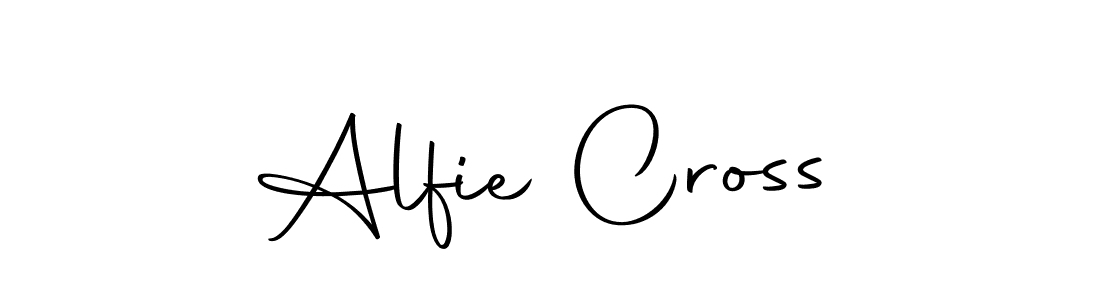 How to make Alfie Cross name signature. Use Autography-DOLnW style for creating short signs online. This is the latest handwritten sign. Alfie Cross signature style 10 images and pictures png