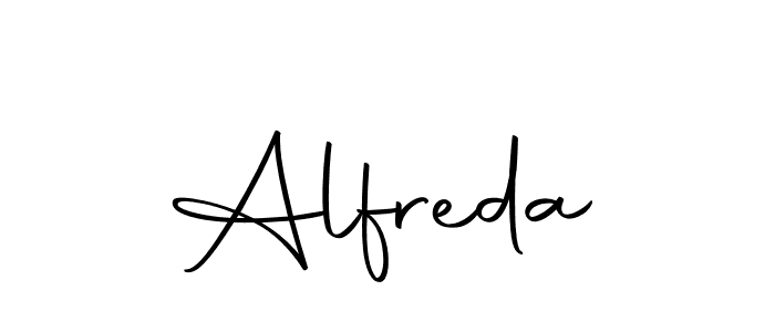 Use a signature maker to create a handwritten signature online. With this signature software, you can design (Autography-DOLnW) your own signature for name Alfreda. Alfreda signature style 10 images and pictures png