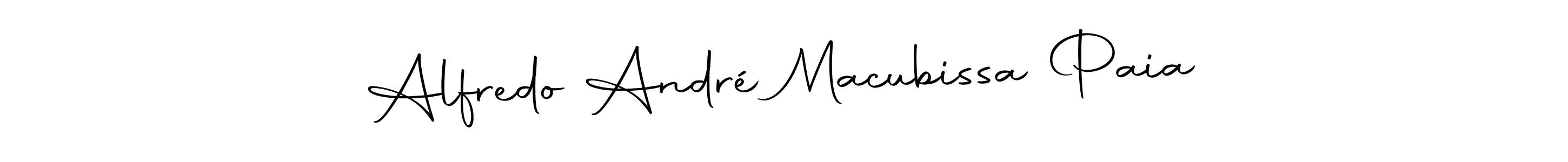 How to make Alfredo André Macubissa Paia name signature. Use Autography-DOLnW style for creating short signs online. This is the latest handwritten sign. Alfredo André Macubissa Paia signature style 10 images and pictures png