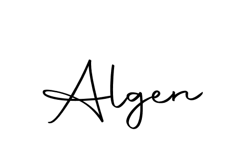 Use a signature maker to create a handwritten signature online. With this signature software, you can design (Autography-DOLnW) your own signature for name Algen. Algen signature style 10 images and pictures png