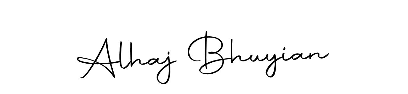 How to make Alhaj Bhuyian name signature. Use Autography-DOLnW style for creating short signs online. This is the latest handwritten sign. Alhaj Bhuyian signature style 10 images and pictures png