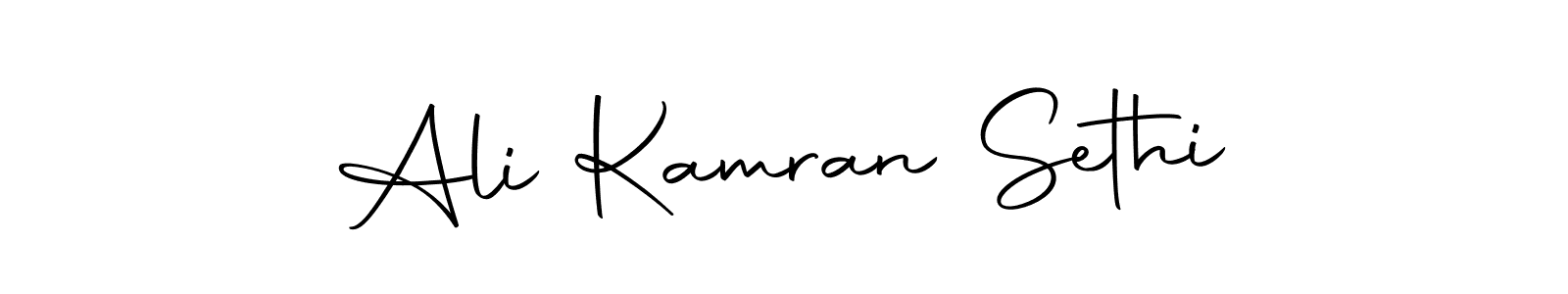 How to make Ali Kamran Sethi name signature. Use Autography-DOLnW style for creating short signs online. This is the latest handwritten sign. Ali Kamran Sethi signature style 10 images and pictures png