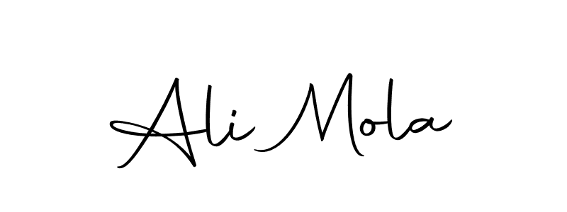 How to make Ali Mola name signature. Use Autography-DOLnW style for creating short signs online. This is the latest handwritten sign. Ali Mola signature style 10 images and pictures png