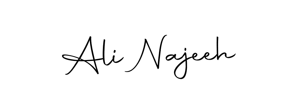 You can use this online signature creator to create a handwritten signature for the name Ali Najeeh. This is the best online autograph maker. Ali Najeeh signature style 10 images and pictures png