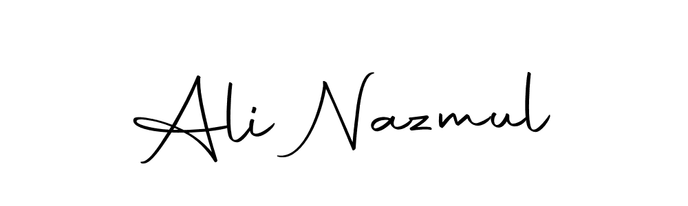 How to make Ali Nazmul name signature. Use Autography-DOLnW style for creating short signs online. This is the latest handwritten sign. Ali Nazmul signature style 10 images and pictures png