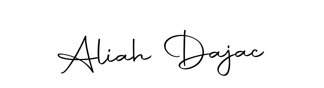 You should practise on your own different ways (Autography-DOLnW) to write your name (Aliah Dajac) in signature. don't let someone else do it for you. Aliah Dajac signature style 10 images and pictures png