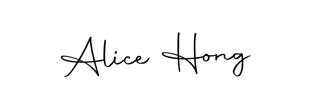 You should practise on your own different ways (Autography-DOLnW) to write your name (Alice Hong) in signature. don't let someone else do it for you. Alice Hong signature style 10 images and pictures png