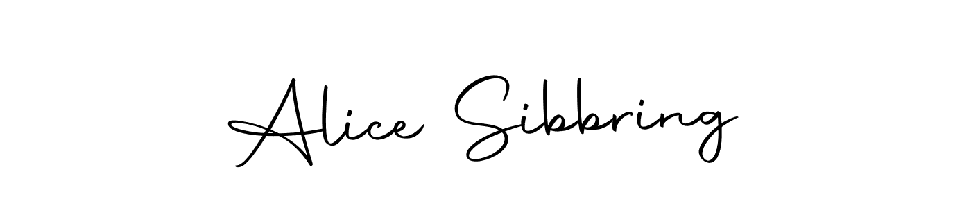 How to make Alice Sibbring name signature. Use Autography-DOLnW style for creating short signs online. This is the latest handwritten sign. Alice Sibbring signature style 10 images and pictures png