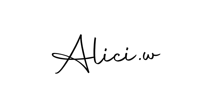 Create a beautiful signature design for name Alici.w. With this signature (Autography-DOLnW) fonts, you can make a handwritten signature for free. Alici.w signature style 10 images and pictures png