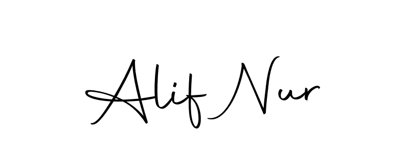 Use a signature maker to create a handwritten signature online. With this signature software, you can design (Autography-DOLnW) your own signature for name Alif Nur. Alif Nur signature style 10 images and pictures png