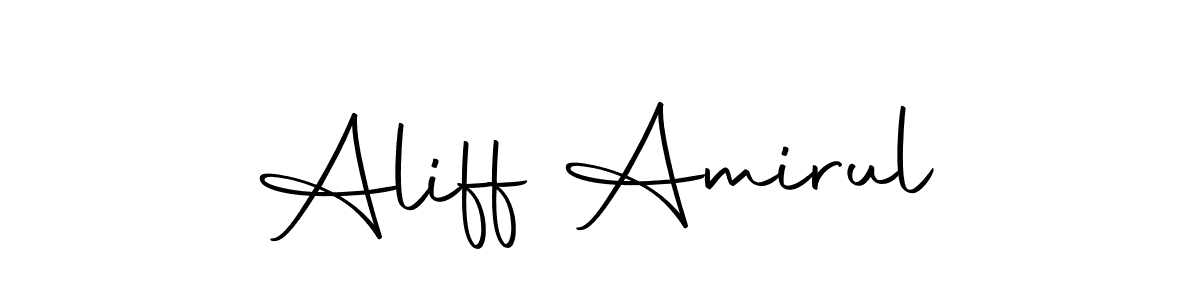 Create a beautiful signature design for name Aliff Amirul. With this signature (Autography-DOLnW) fonts, you can make a handwritten signature for free. Aliff Amirul signature style 10 images and pictures png