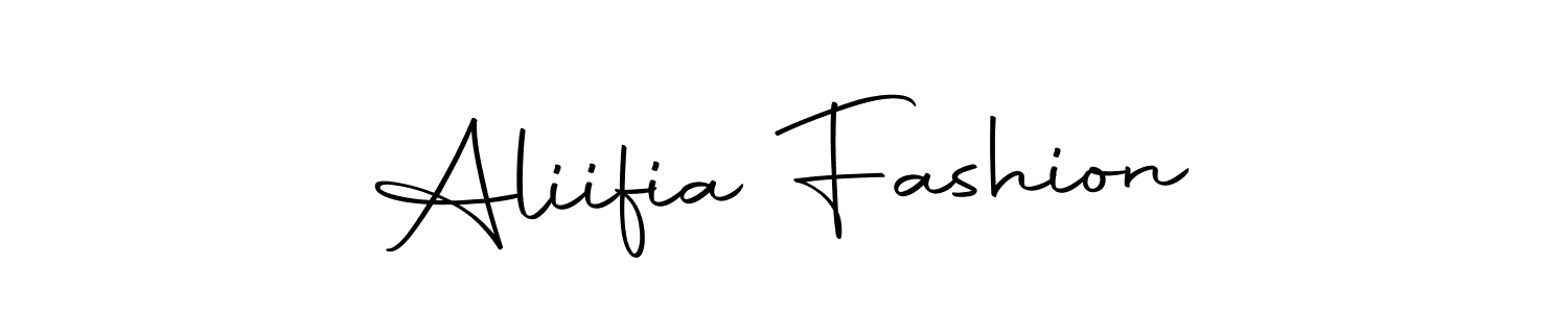 How to make Aliifia Fashion name signature. Use Autography-DOLnW style for creating short signs online. This is the latest handwritten sign. Aliifia Fashion signature style 10 images and pictures png