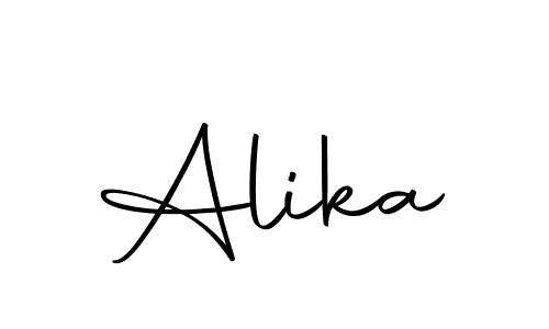 Use a signature maker to create a handwritten signature online. With this signature software, you can design (Autography-DOLnW) your own signature for name Alika. Alika signature style 10 images and pictures png