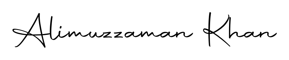 Personalize your online presence with Alimuzzaman Khan signature rendered in elegant Autography-DOLnW font. Great for website footers and blogs. Alimuzzaman Khan signature style 10 images and pictures png