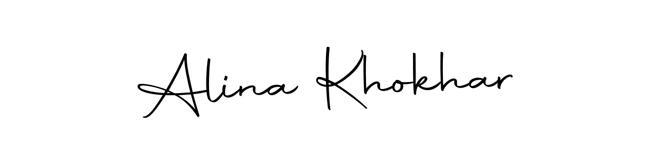 Also we have Alina Khokhar name is the best signature style. Create professional handwritten signature collection using Autography-DOLnW autograph style. Alina Khokhar signature style 10 images and pictures png