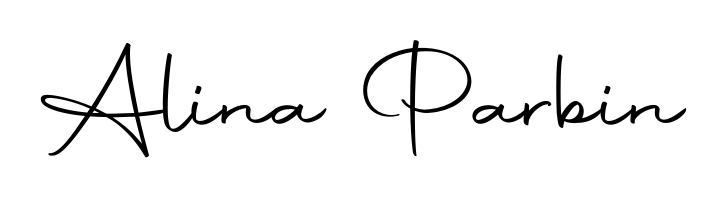 Personalize your online presence with Alina Parbin signature rendered in elegant Autography-DOLnW font. Great for website footers and blogs. Alina Parbin signature style 10 images and pictures png