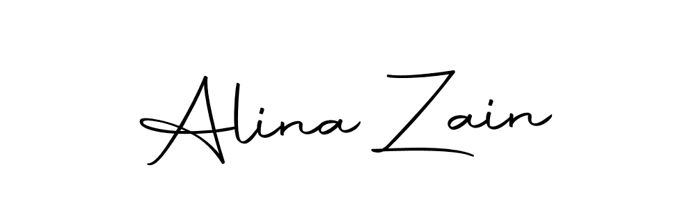 How to make Alina Zain name signature. Use Autography-DOLnW style for creating short signs online. This is the latest handwritten sign. Alina Zain signature style 10 images and pictures png