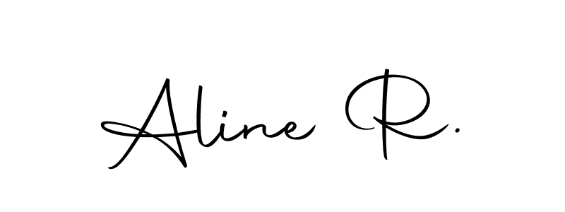 You should practise on your own different ways (Autography-DOLnW) to write your name (Aline R.) in signature. don't let someone else do it for you. Aline R. signature style 10 images and pictures png