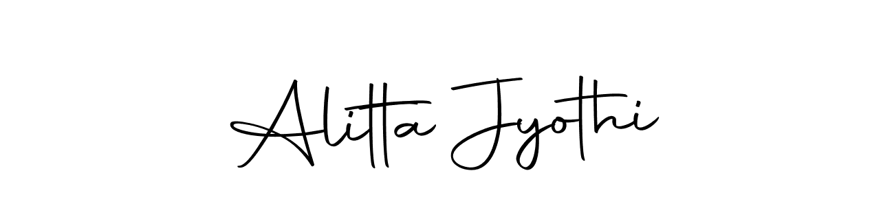 You should practise on your own different ways (Autography-DOLnW) to write your name (Alitta Jyothi) in signature. don't let someone else do it for you. Alitta Jyothi signature style 10 images and pictures png