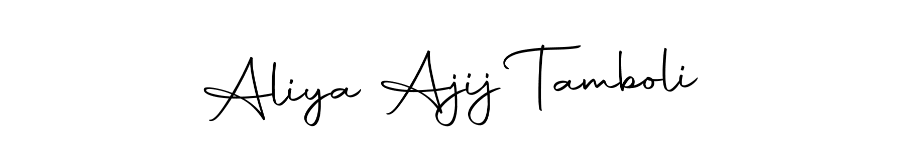 How to make Aliya Ajij Tamboli name signature. Use Autography-DOLnW style for creating short signs online. This is the latest handwritten sign. Aliya Ajij Tamboli signature style 10 images and pictures png