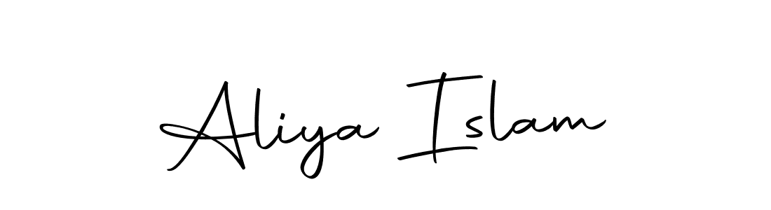 Create a beautiful signature design for name Aliya Islam. With this signature (Autography-DOLnW) fonts, you can make a handwritten signature for free. Aliya Islam signature style 10 images and pictures png