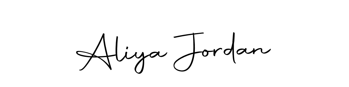 How to make Aliya Jordan name signature. Use Autography-DOLnW style for creating short signs online. This is the latest handwritten sign. Aliya Jordan signature style 10 images and pictures png