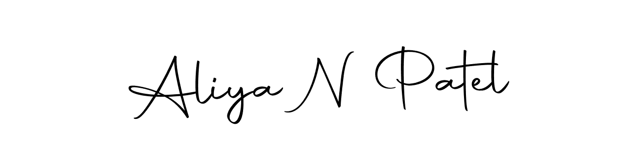 How to make Aliya N Patel name signature. Use Autography-DOLnW style for creating short signs online. This is the latest handwritten sign. Aliya N Patel signature style 10 images and pictures png