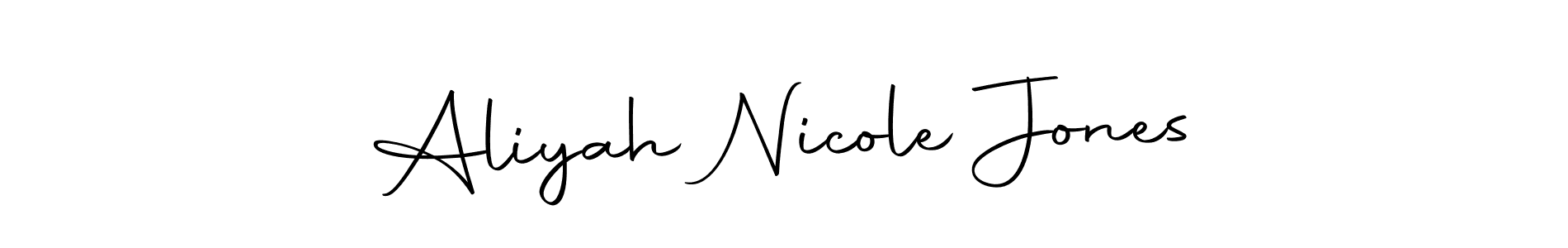 Create a beautiful signature design for name Aliyah Nicole Jones. With this signature (Autography-DOLnW) fonts, you can make a handwritten signature for free. Aliyah Nicole Jones signature style 10 images and pictures png