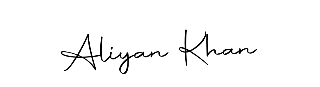 How to make Aliyan Khan name signature. Use Autography-DOLnW style for creating short signs online. This is the latest handwritten sign. Aliyan Khan signature style 10 images and pictures png