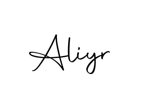 Make a beautiful signature design for name Aliyr. With this signature (Autography-DOLnW) style, you can create a handwritten signature for free. Aliyr signature style 10 images and pictures png
