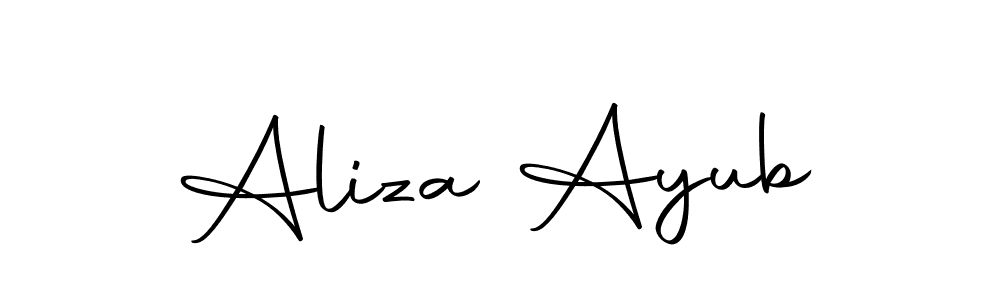 How to make Aliza Ayub name signature. Use Autography-DOLnW style for creating short signs online. This is the latest handwritten sign. Aliza Ayub signature style 10 images and pictures png