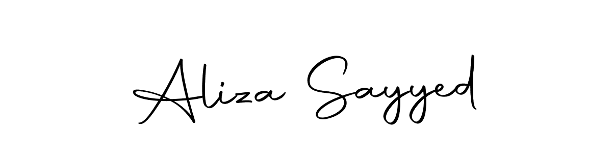 How to make Aliza Sayyed name signature. Use Autography-DOLnW style for creating short signs online. This is the latest handwritten sign. Aliza Sayyed signature style 10 images and pictures png