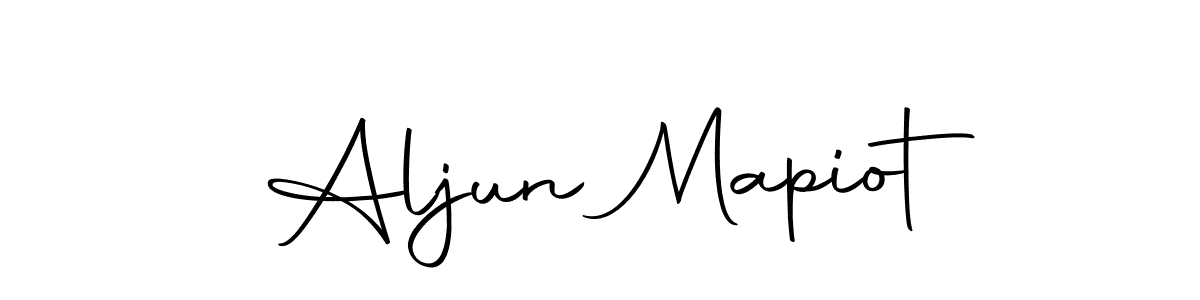 How to make Aljun Mapiot name signature. Use Autography-DOLnW style for creating short signs online. This is the latest handwritten sign. Aljun Mapiot signature style 10 images and pictures png