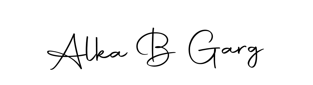 Design your own signature with our free online signature maker. With this signature software, you can create a handwritten (Autography-DOLnW) signature for name Alka B Garg. Alka B Garg signature style 10 images and pictures png