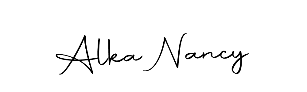 You should practise on your own different ways (Autography-DOLnW) to write your name (Alka Nancy) in signature. don't let someone else do it for you. Alka Nancy signature style 10 images and pictures png