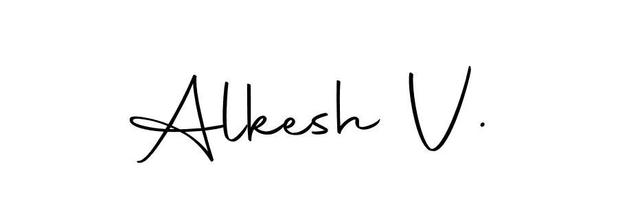 if you are searching for the best signature style for your name Alkesh V.. so please give up your signature search. here we have designed multiple signature styles  using Autography-DOLnW. Alkesh V. signature style 10 images and pictures png