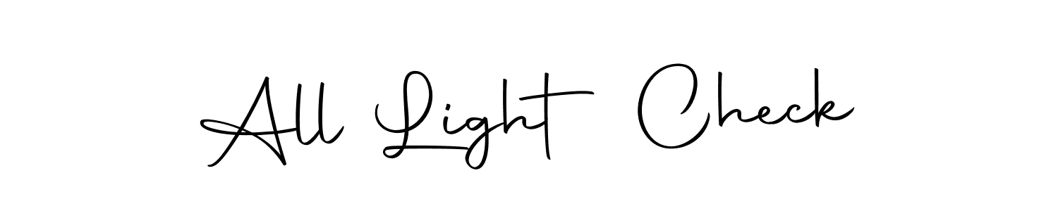 Design your own signature with our free online signature maker. With this signature software, you can create a handwritten (Autography-DOLnW) signature for name All Light Check. All Light Check signature style 10 images and pictures png
