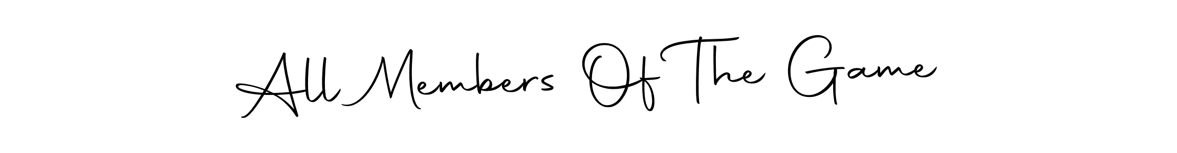 Similarly Autography-DOLnW is the best handwritten signature design. Signature creator online .You can use it as an online autograph creator for name All Members Of The Game. All Members Of The Game signature style 10 images and pictures png