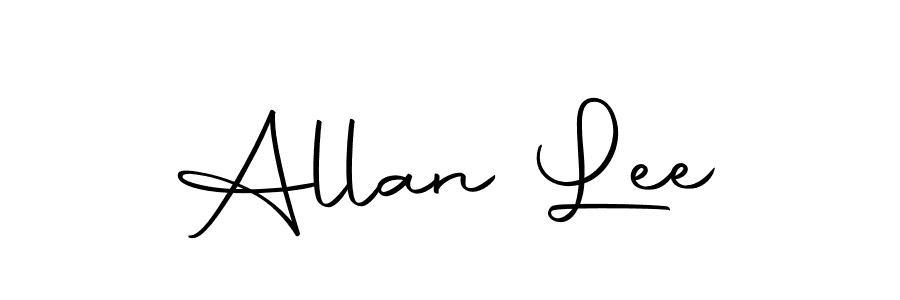 How to make Allan Lee name signature. Use Autography-DOLnW style for creating short signs online. This is the latest handwritten sign. Allan Lee signature style 10 images and pictures png