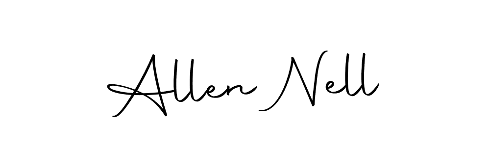 How to make Allen Nell name signature. Use Autography-DOLnW style for creating short signs online. This is the latest handwritten sign. Allen Nell signature style 10 images and pictures png