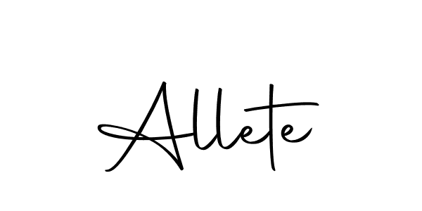 Also we have Allete name is the best signature style. Create professional handwritten signature collection using Autography-DOLnW autograph style. Allete signature style 10 images and pictures png
