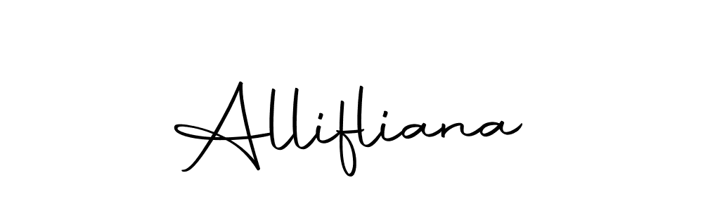 You should practise on your own different ways (Autography-DOLnW) to write your name (Allifliana) in signature. don't let someone else do it for you. Allifliana signature style 10 images and pictures png