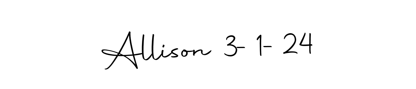 How to make Allison 3-1-24 name signature. Use Autography-DOLnW style for creating short signs online. This is the latest handwritten sign. Allison 3-1-24 signature style 10 images and pictures png