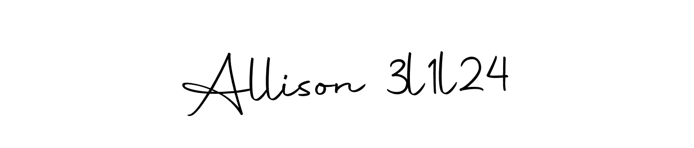 Design your own signature with our free online signature maker. With this signature software, you can create a handwritten (Autography-DOLnW) signature for name Allison 3l1l24. Allison 3l1l24 signature style 10 images and pictures png