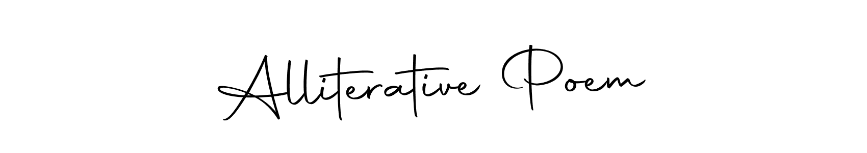 Similarly Autography-DOLnW is the best handwritten signature design. Signature creator online .You can use it as an online autograph creator for name Alliterative Poem. Alliterative Poem signature style 10 images and pictures png