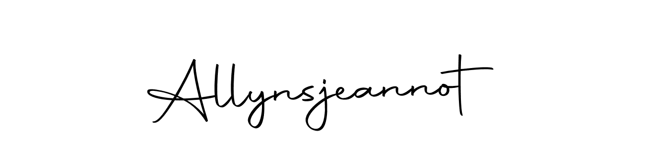 Create a beautiful signature design for name Allynsjeannot. With this signature (Autography-DOLnW) fonts, you can make a handwritten signature for free. Allynsjeannot signature style 10 images and pictures png