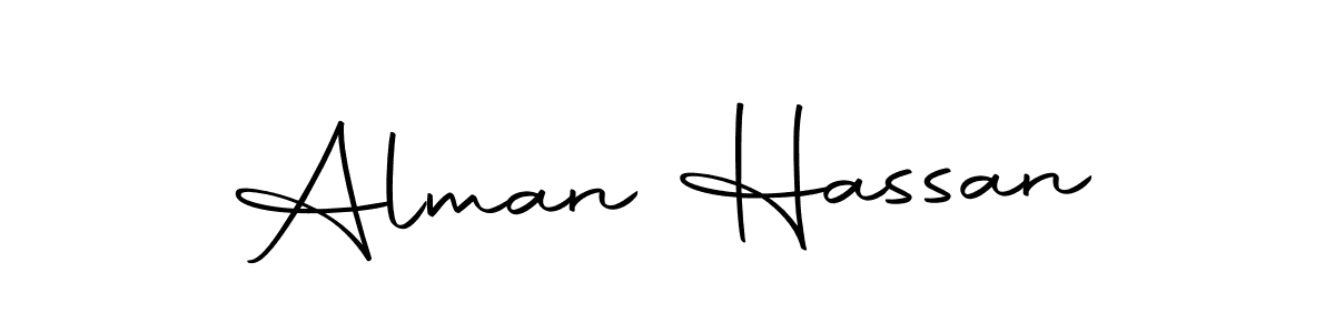Create a beautiful signature design for name Alman Hassan. With this signature (Autography-DOLnW) fonts, you can make a handwritten signature for free. Alman Hassan signature style 10 images and pictures png