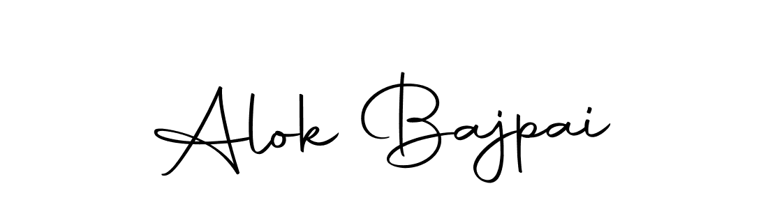 How to make Alok Bajpai name signature. Use Autography-DOLnW style for creating short signs online. This is the latest handwritten sign. Alok Bajpai signature style 10 images and pictures png