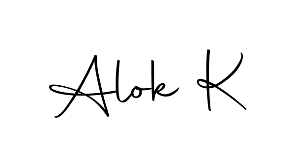 Use a signature maker to create a handwritten signature online. With this signature software, you can design (Autography-DOLnW) your own signature for name Alok K. Alok K signature style 10 images and pictures png