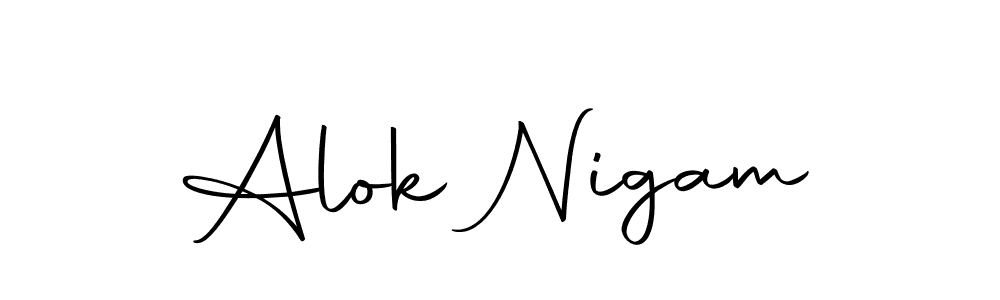 How to make Alok Nigam name signature. Use Autography-DOLnW style for creating short signs online. This is the latest handwritten sign. Alok Nigam signature style 10 images and pictures png